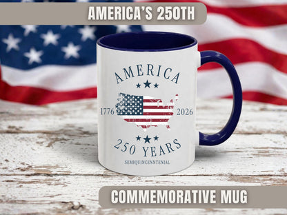 America 250th Anniversary Commemorative Mug, Patriotic Gift