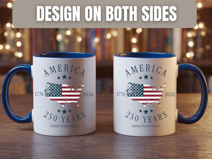 America 250th Anniversary Commemorative Mug, Patriotic Gift