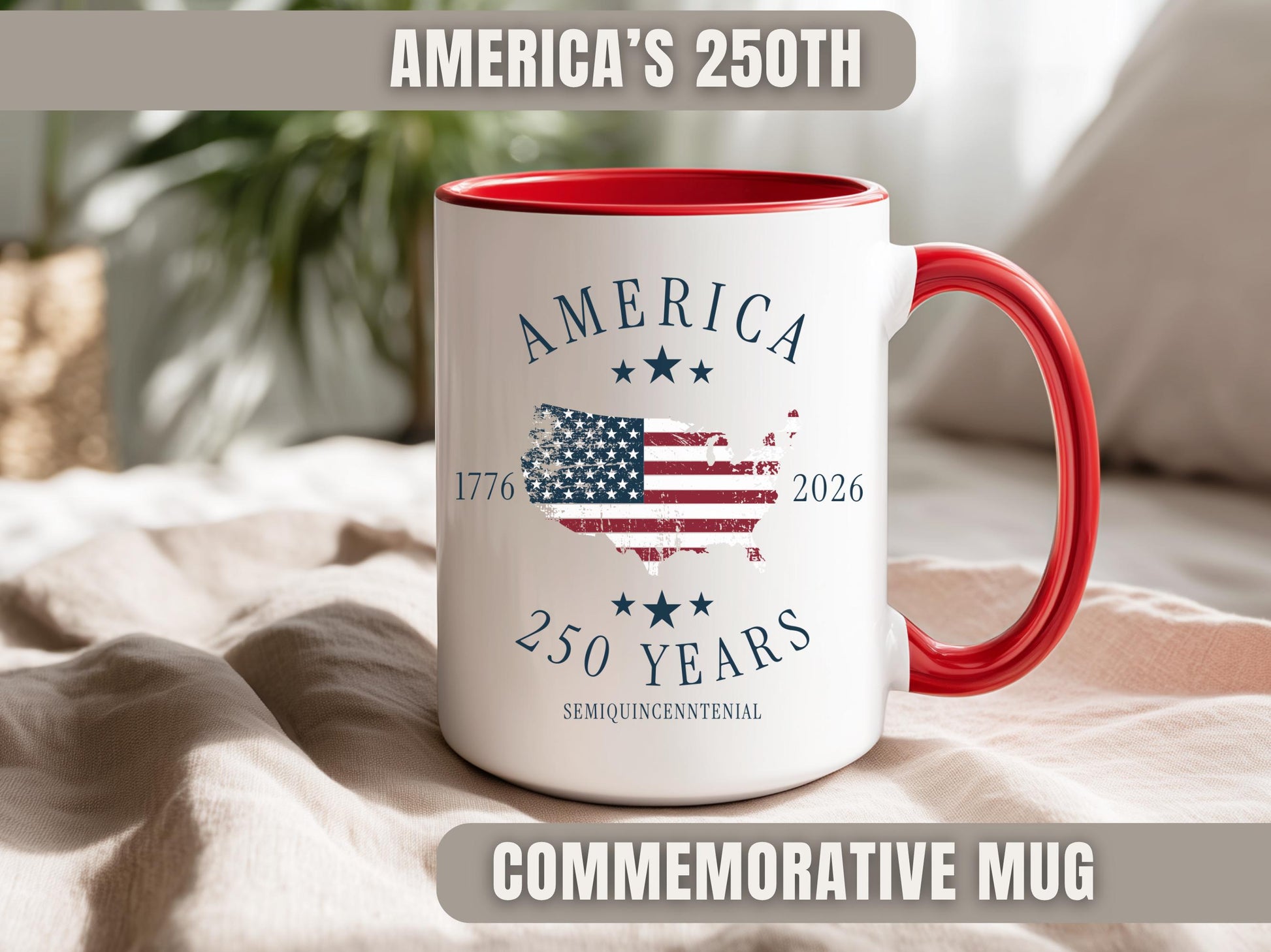 America 250th Anniversary Commemorative Mug, Patriotic Gift