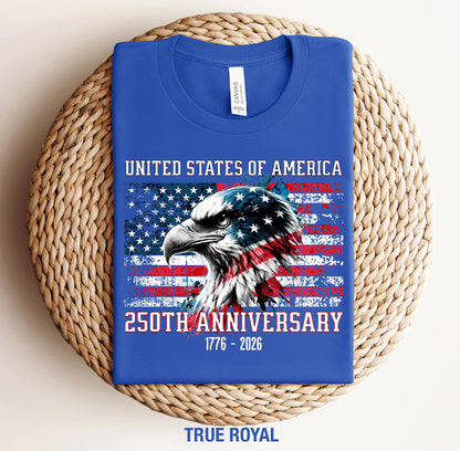 America 250th Anniversary T-Shirt, Patriotic USA Flag 1776-2026 Tee