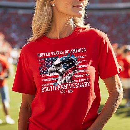 America 250th Anniversary T-Shirt, Patriotic USA Flag 1776-2026 Tee