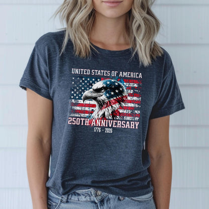 America 250th Anniversary T-Shirt, Patriotic USA Flag 1776-2026 Tee