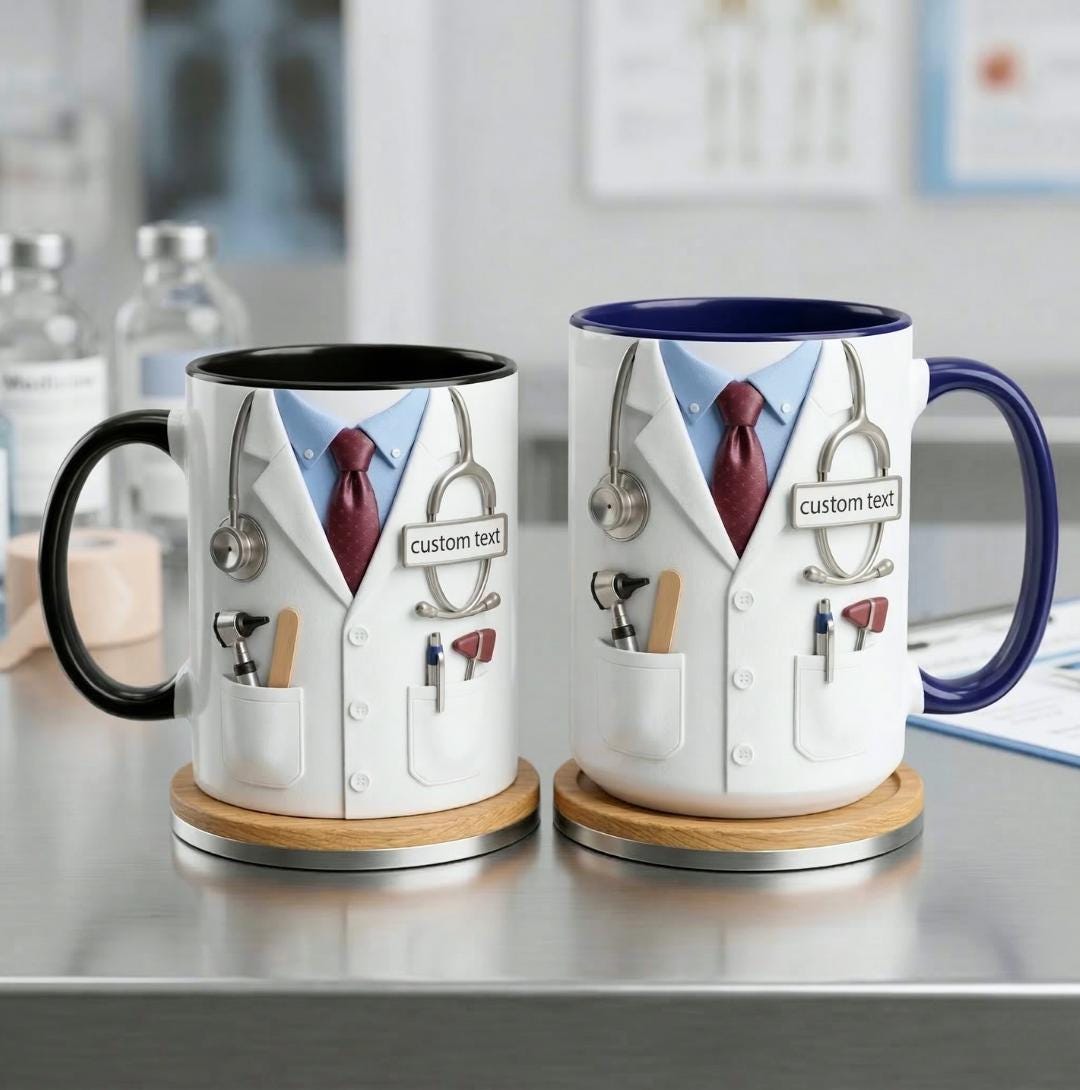 Doctor Mug with Name, Personalized Medical Gift, Custom Doctor Mom Dad Appreciation Mug, Doctor Graduation Gift, Nurse & Physician Gift