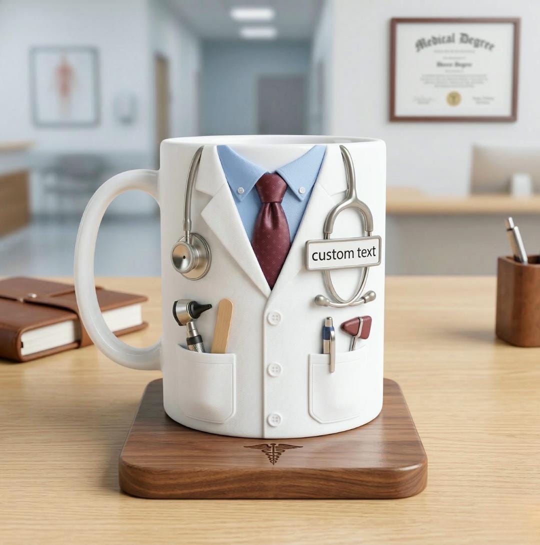 Doctor Mug with Name, Personalized Medical Gift, Custom Doctor Mom Dad Appreciation Mug, Doctor Graduation Gift, Nurse & Physician Gift
