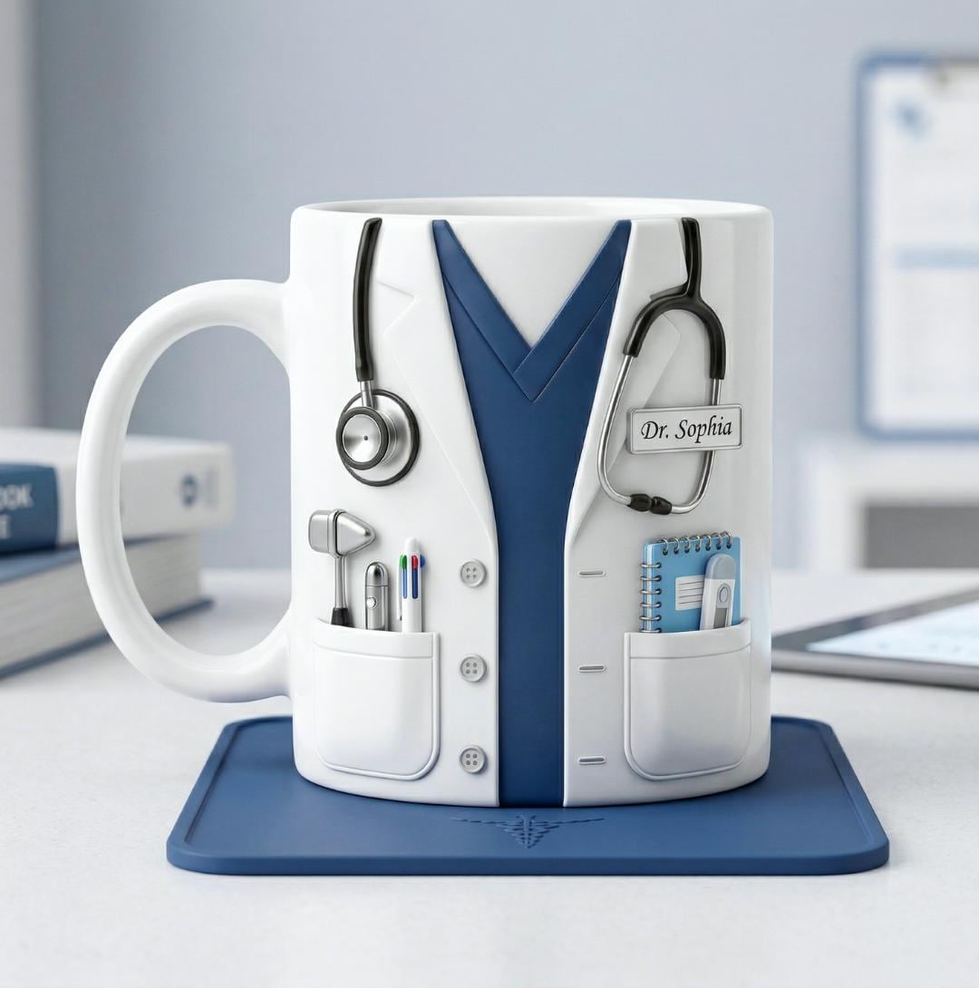 Name Doctor Mug, Custom Medical Coffee Cup, Doctor Appreciation Gift, Doctor Graduation Gift, Personalized Nurse & Physician Accent Mug