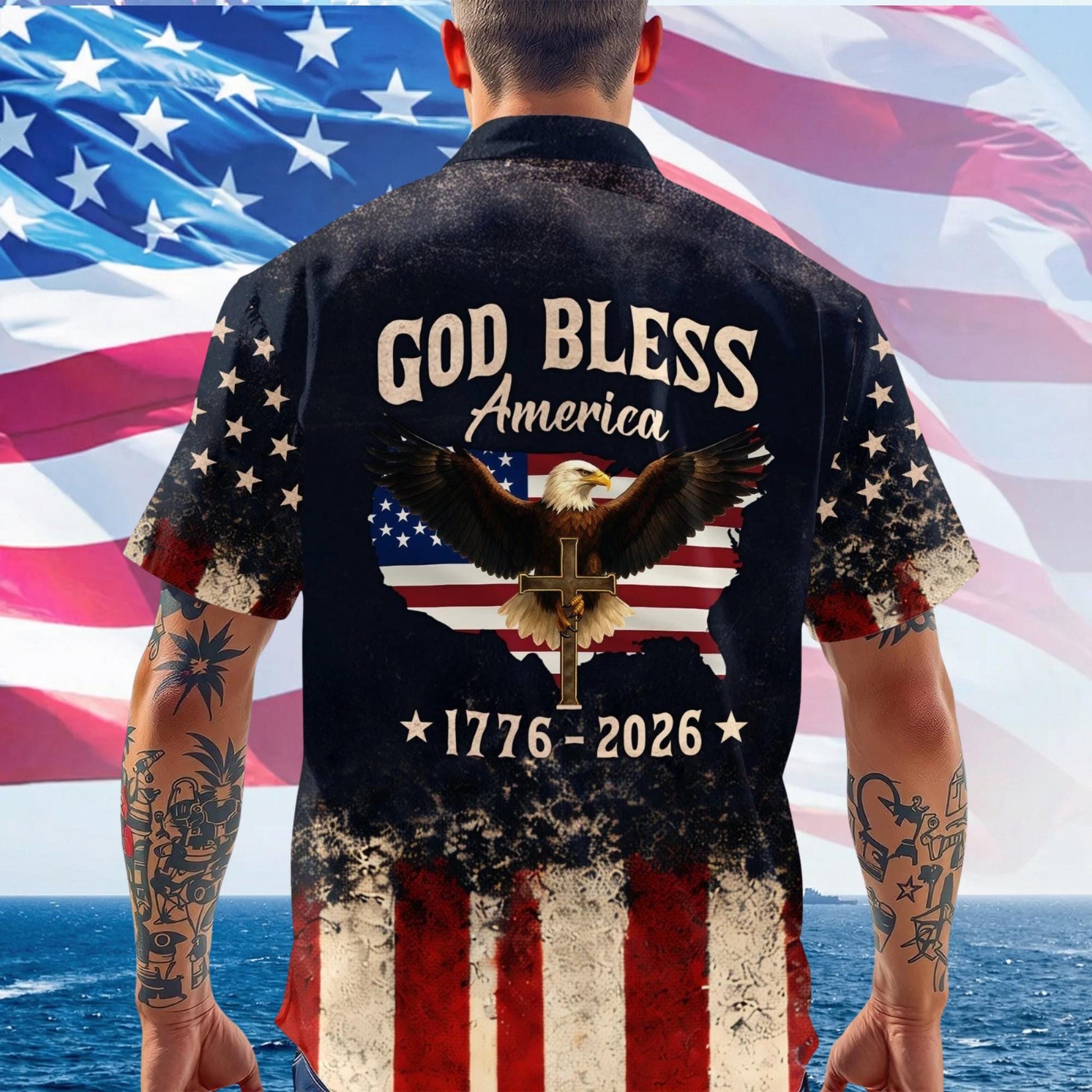 Freedom 250th Anniversary Hawaiian Shirt,USA 250 Years Independence Apparel,1776–2026 America Anniversary,Patriotic Freedom MSC12