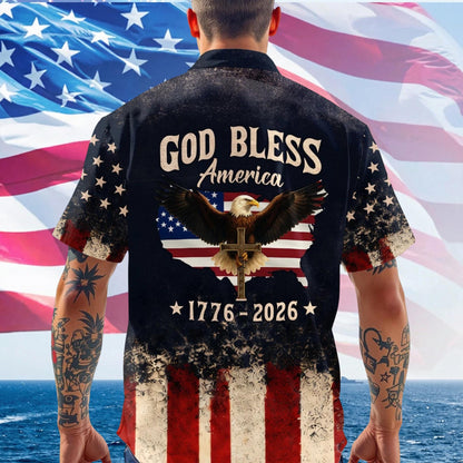 Freedom 250th Anniversary Hawaiian Shirt,USA 250 Years Independence Apparel,1776–2026 America Anniversary,Patriotic Freedom MSC12