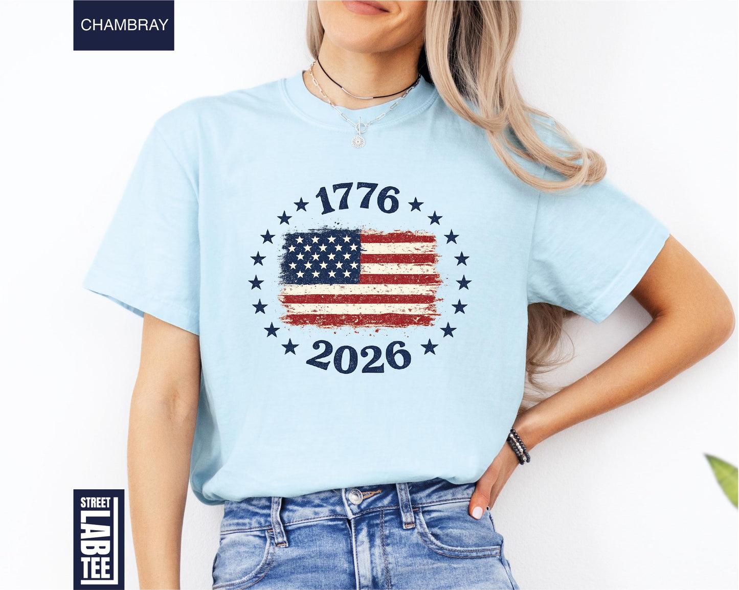 Made in America Comfort Colors® T-Shirt, USA Flag Shirt, America 250th Anniversary Tee, Patriotic Gift, 4th of July, Independence Day Top