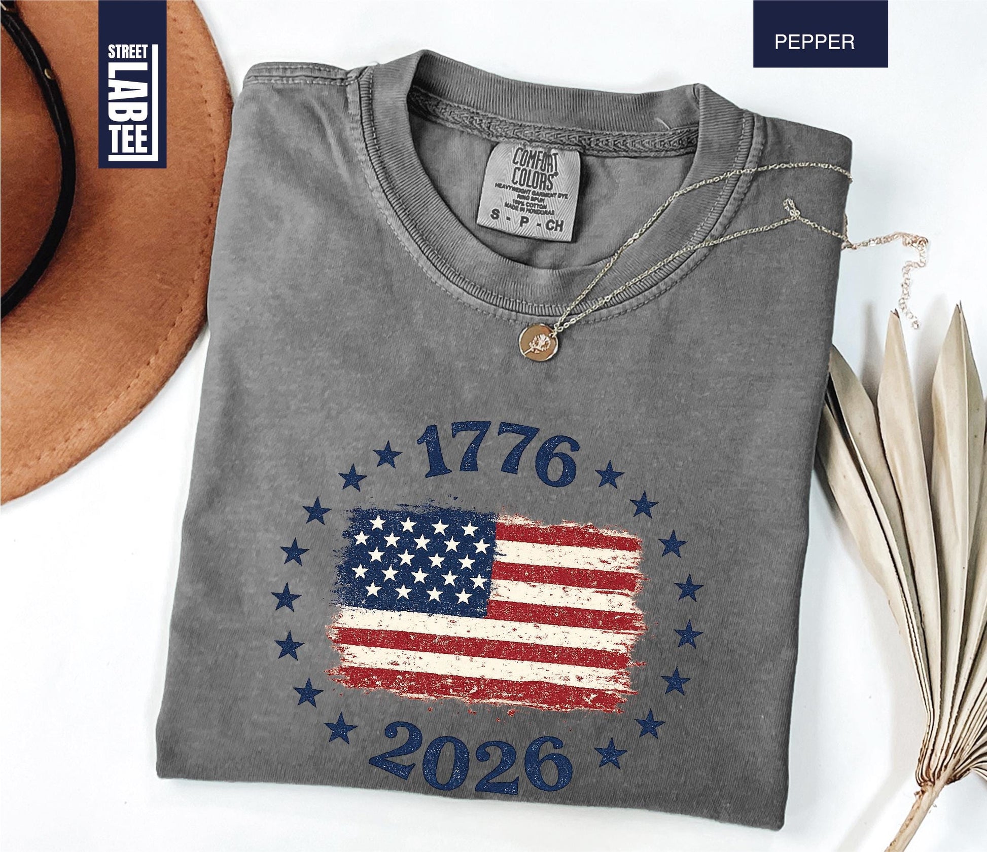 Made in America Comfort Colors® T-Shirt, USA Flag Shirt, America 250th Anniversary Tee, Patriotic Gift, 4th of July, Independence Day Top