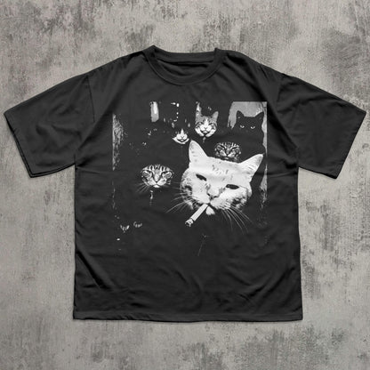 Funny Gangster Cat Shirt, Meme Cats Graphic Tee, Vintage Cat Lover Shirt, Funny Cat Meme Tee, Edgy Cat Shirt, Cat Dad Gift, Cat Mom Shirt