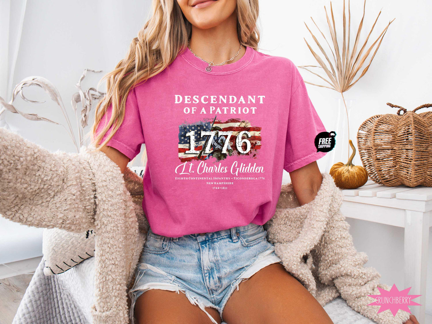Comfort Colors® Descendant of a Patriot Shirt, Revolutionary War Heritage Tee, Vintage American Revolution Gift