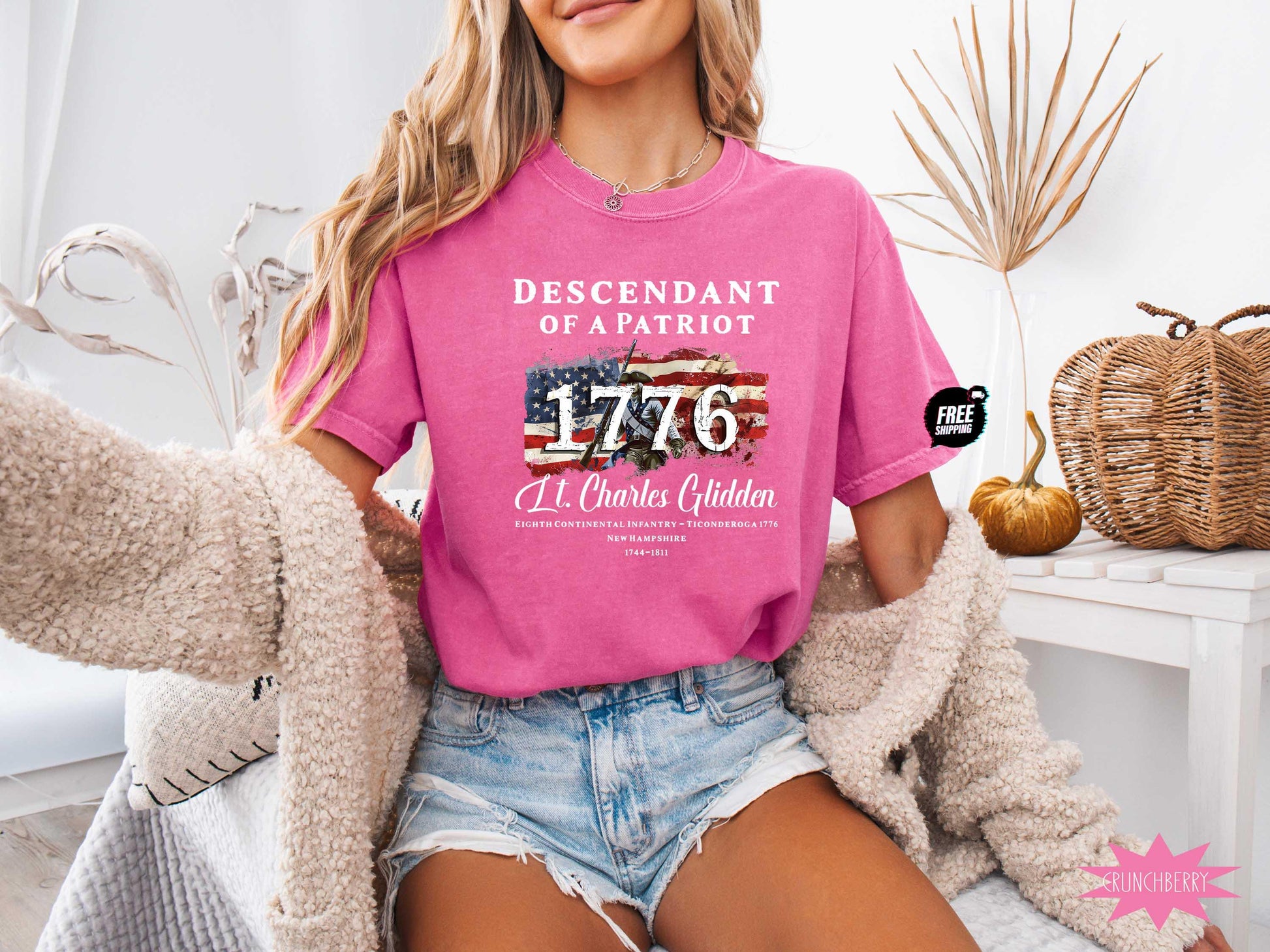 Comfort Colors® Descendant of a Patriot Shirt, Revolutionary War Heritage Tee, Vintage American Revolution Gift