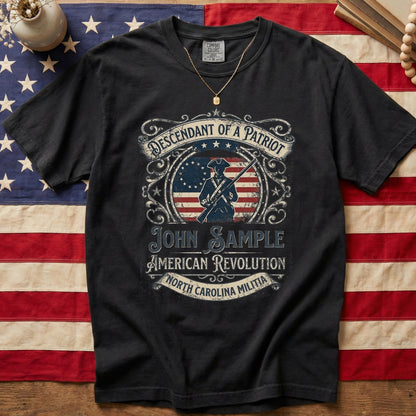 Descendant of a Patriot Custom Shirt, American Revolution 250 Anniversary Shirt, Personalized Patriot Ancestor Tee, Militia Gift
