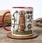 Custom Name Archery Accent Mug, Target Shooting Coffee Mug, Gift For Him, Father's Day Gift For Dad Grandpa