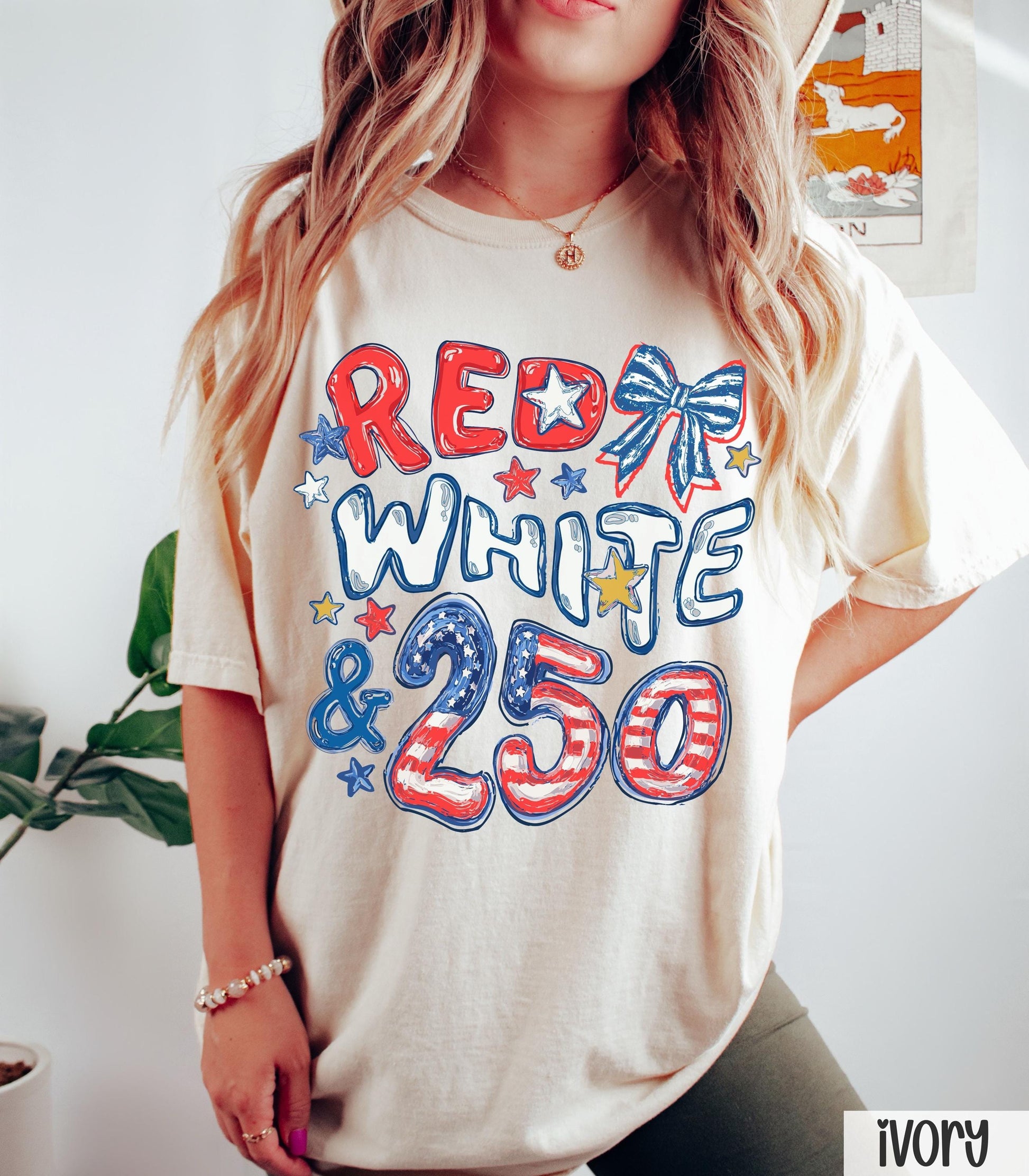 Comfort Colors 250th Anniversary Shirt, Red White and 250 Tee, 4th of July Shirt, Preppy Patriotic Tee, USA America Shirt, Flag Tshirt