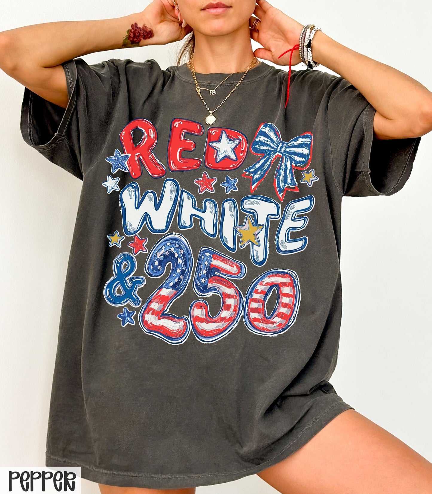Comfort Colors 250th Anniversary Shirt, Red White and 250 Tee, 4th of July Shirt, Preppy Patriotic Tee, USA America Shirt, Flag Tshirt