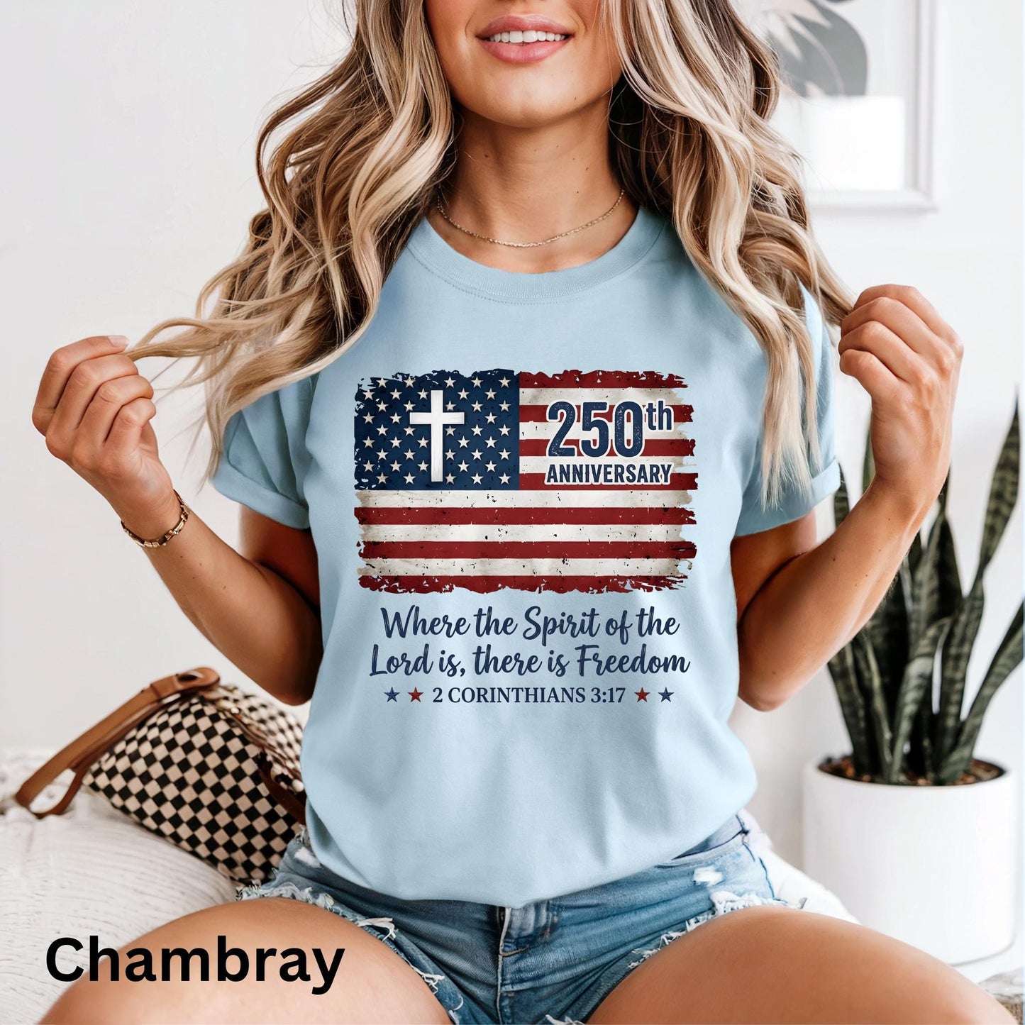 Freedom Christian America 250th Anniversary Shirt, Distressed Jesus 4th Of July Shirt, American Flag Shirt, Faith Bible Verse Tee