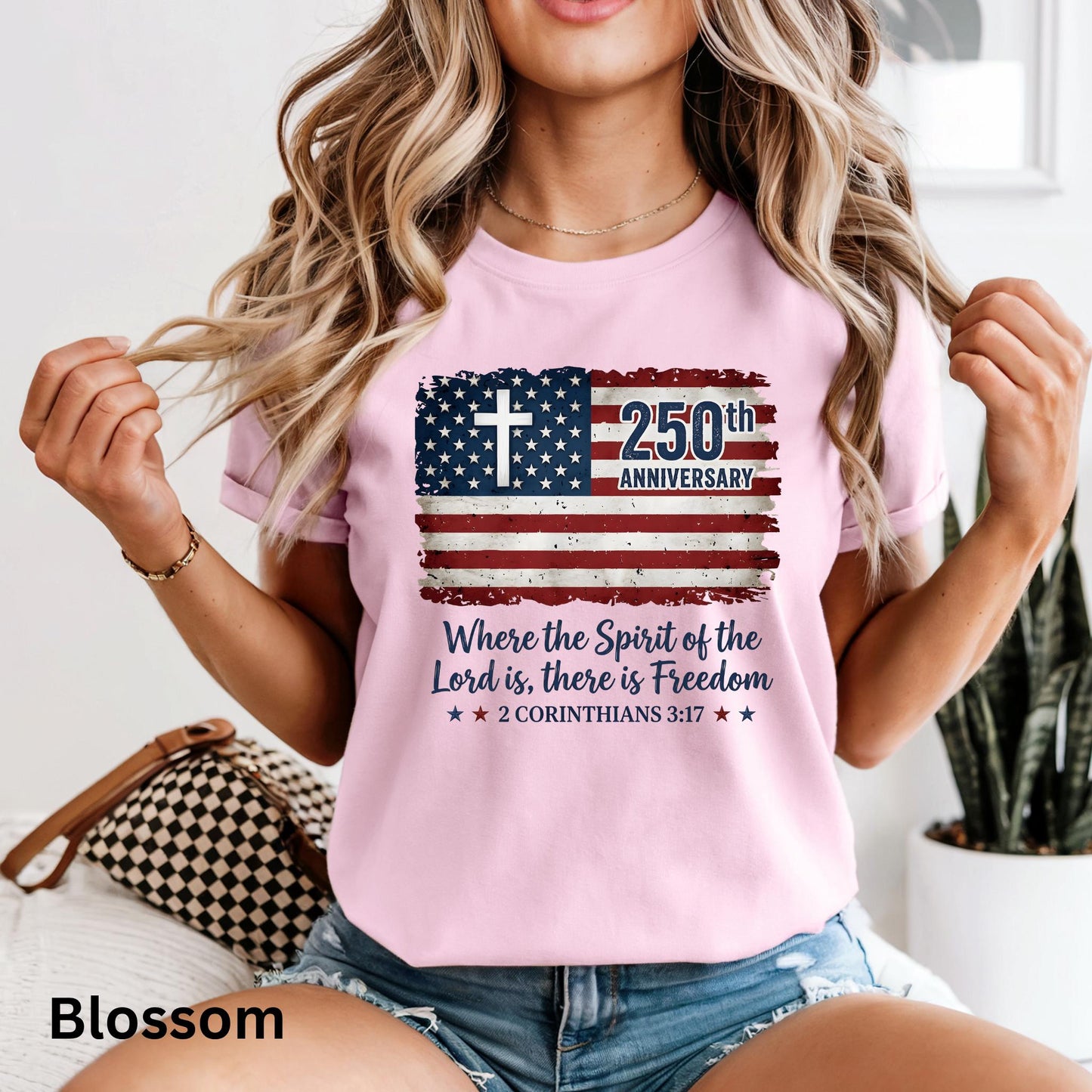 Freedom Christian America 250th Anniversary Shirt, Distressed Jesus 4th Of July Shirt, American Flag Shirt, Faith Bible Verse Tee