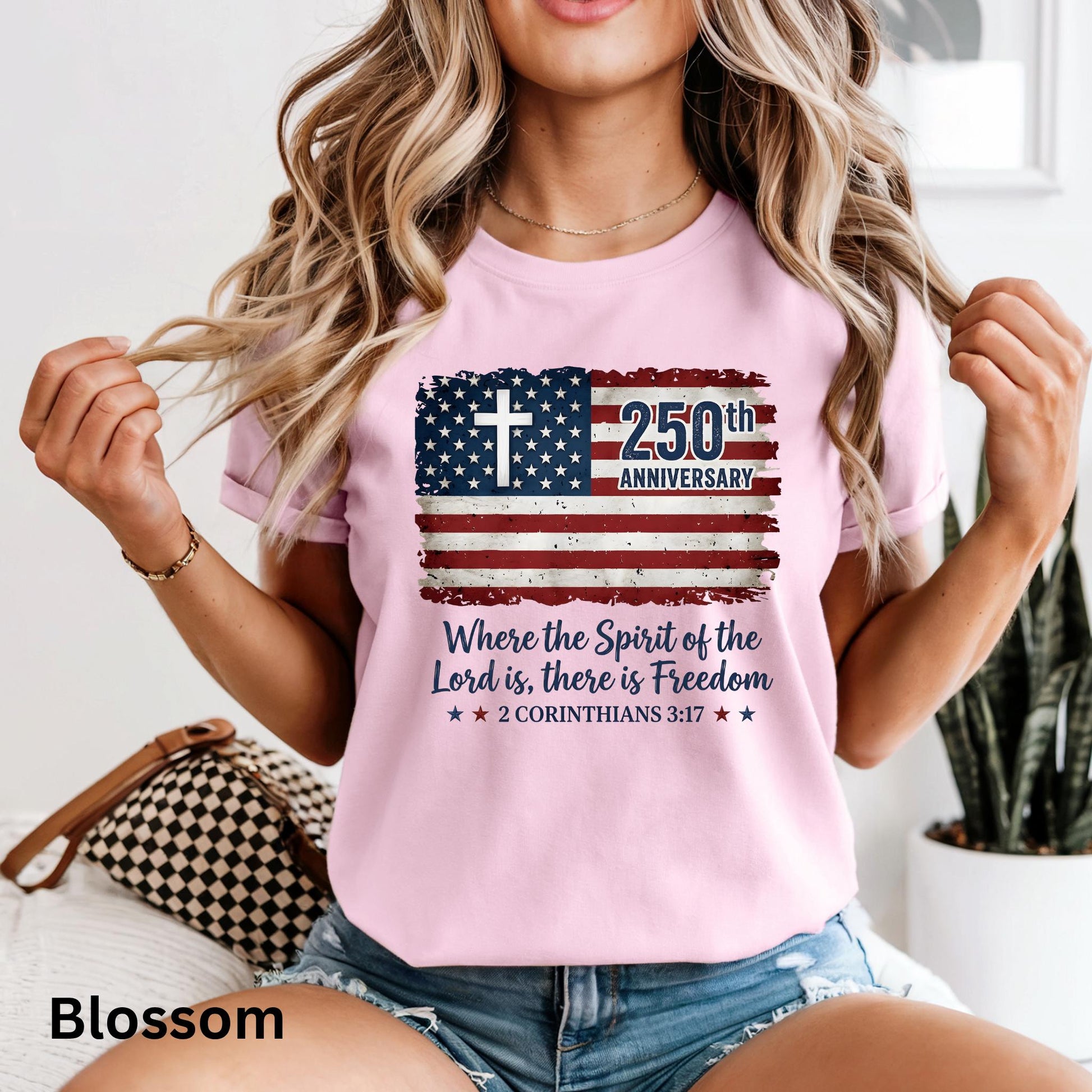 Freedom Christian America 250th Anniversary Shirt, Distressed Jesus 4th Of July Shirt, American Flag Shirt, Faith Bible Verse Tee