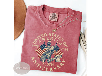 USA 250th Anniversary Comfort Colors Shirt, America 250th Shirt, America 250 Tee, USA Flag Vintage T-Shirt, Usa 250th anniversary