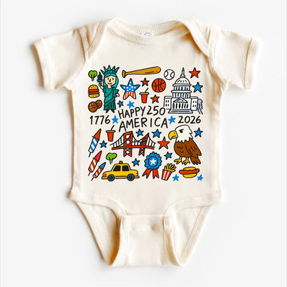 America's 250th 4th Of July Anniversary Shirt | 1776–2026 Patriotic Tee | USA America Flag T-Shirt | July 4 Kids Outfit