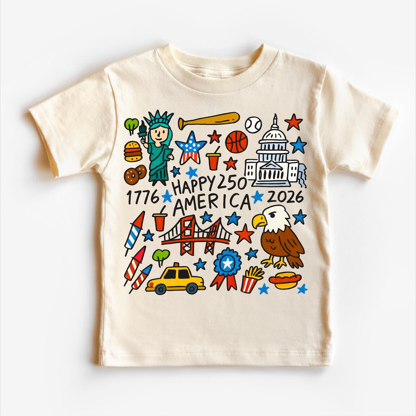 America's 250th 4th Of July Anniversary Shirt | 1776–2026 Patriotic Tee | USA America Flag T-Shirt | July 4 Kids Outfit