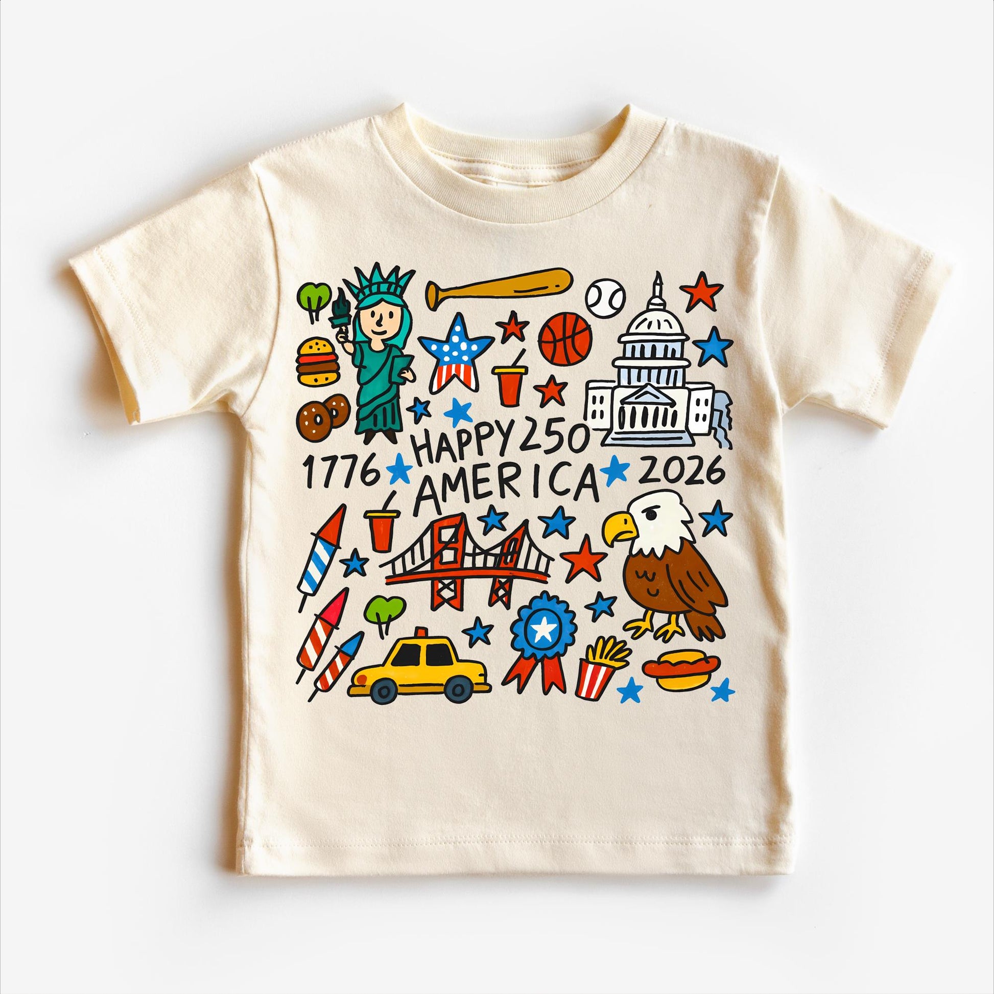 America's 250th 4th Of July Anniversary Shirt | 1776–2026 Patriotic Tee | USA America Flag T-Shirt | July 4 Kids Outfit