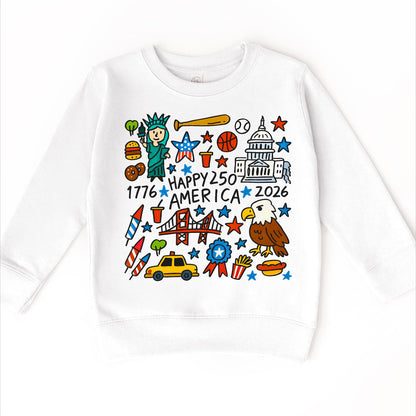 America's 250th 4th Of July Anniversary Shirt | 1776–2026 Patriotic Tee | USA America Flag T-Shirt | July 4 Kids Outfit