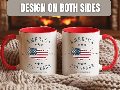 America 250th Anniversary Commemorative Mug, Patriotic Gift