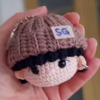 Kpop Band Crochet Doll Keychain Handmade Amigurumi Kpop Plush Mini Dolls Cute Members Gift Fanmade Keyring Accessories
