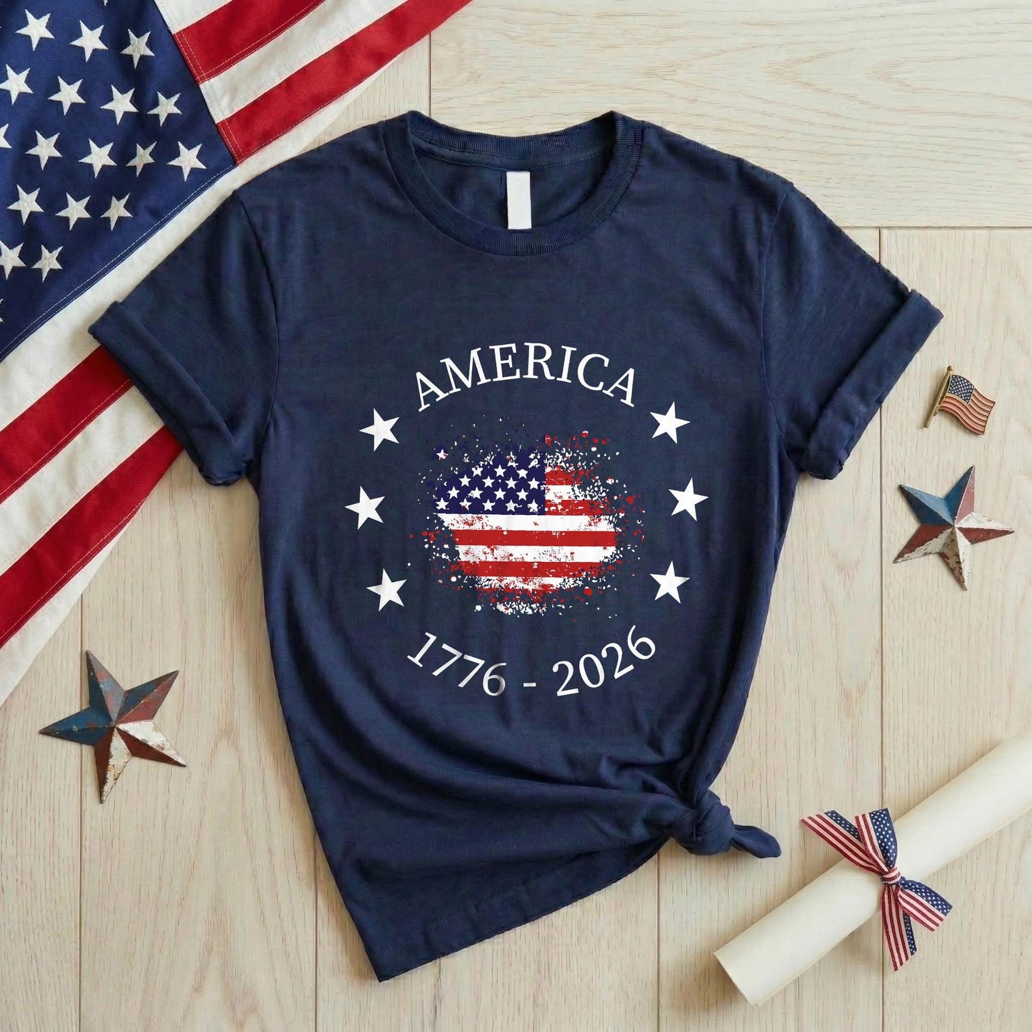 America 1776 2026 Shirt, USA 250th Anniversary Tee, Patriotic Fourth Of July Gift, Stars Stripes 250 Years Freedom T-shirt