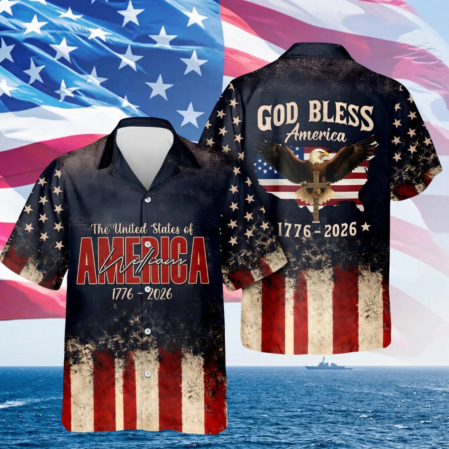 Freedom 250th Anniversary Hawaiian Shirt,USA 250 Years Independence Apparel,1776–2026 America Anniversary,Patriotic Freedom MSC12