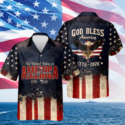 Freedom 250th Anniversary Hawaiian Shirt,USA 250 Years Independence Apparel,1776–2026 America Anniversary,Patriotic Freedom MSC12