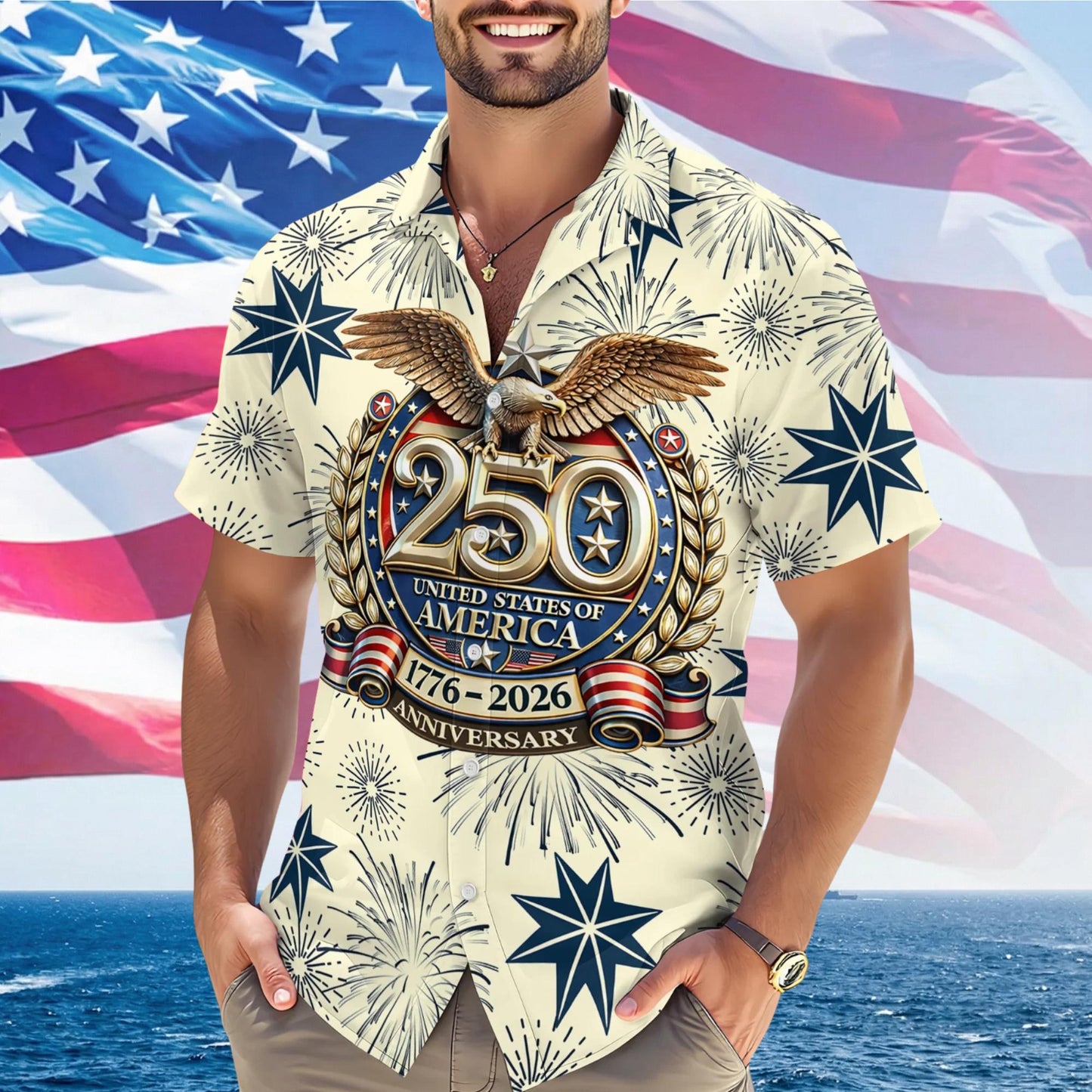 Freedom 250th Anniversary Hawaiian Shirt,USA 250 Years Independence Apparel,1776–2026 America Anniversary,Patriotic Freedom MSC14