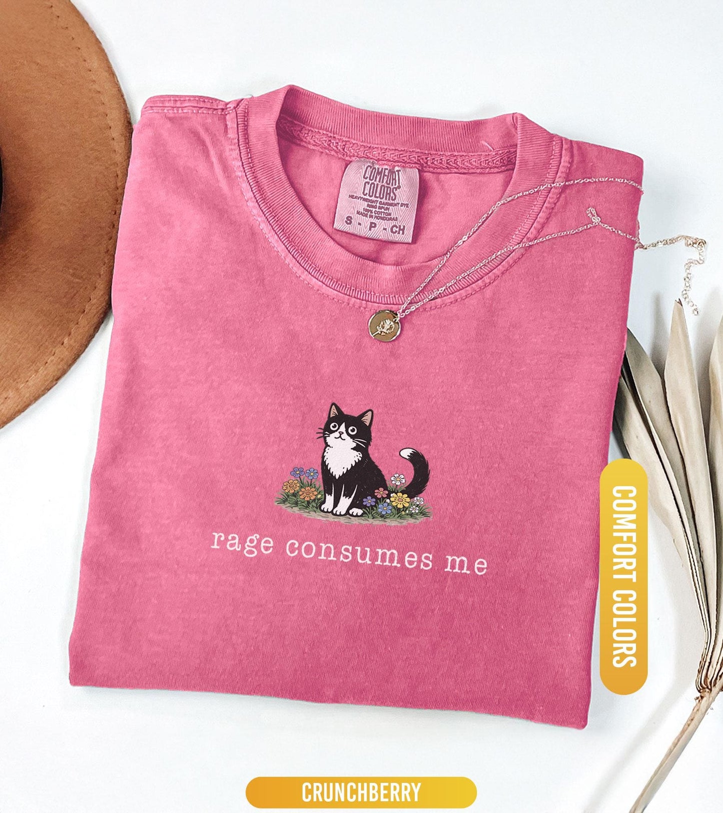 Funny Cat Meme Comfort Colors® Shirt, Rage Consumes Me, Oversize, Women, Mens, Cat Comfort Colors T-shirt