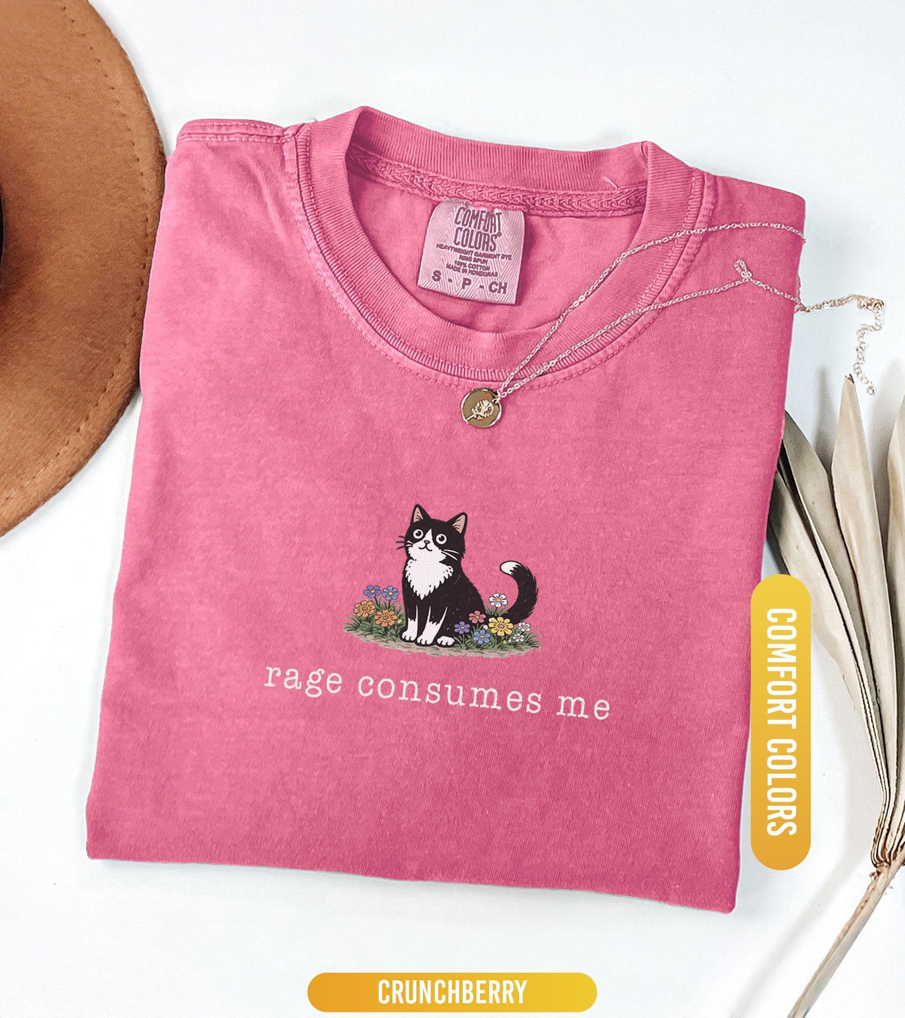 Funny Cat Meme Comfort Colors® Shirt, Rage Consumes Me, Oversize, Women, Mens, Cat Comfort Colors T-shirt