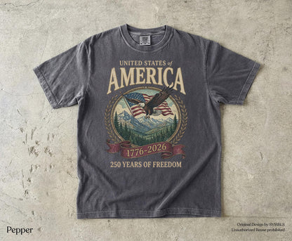 America 250th Anniversary 90s Graphic Style Comfort Colors Tshirt, Y2k Oversized Patriotic USA Streetwear
