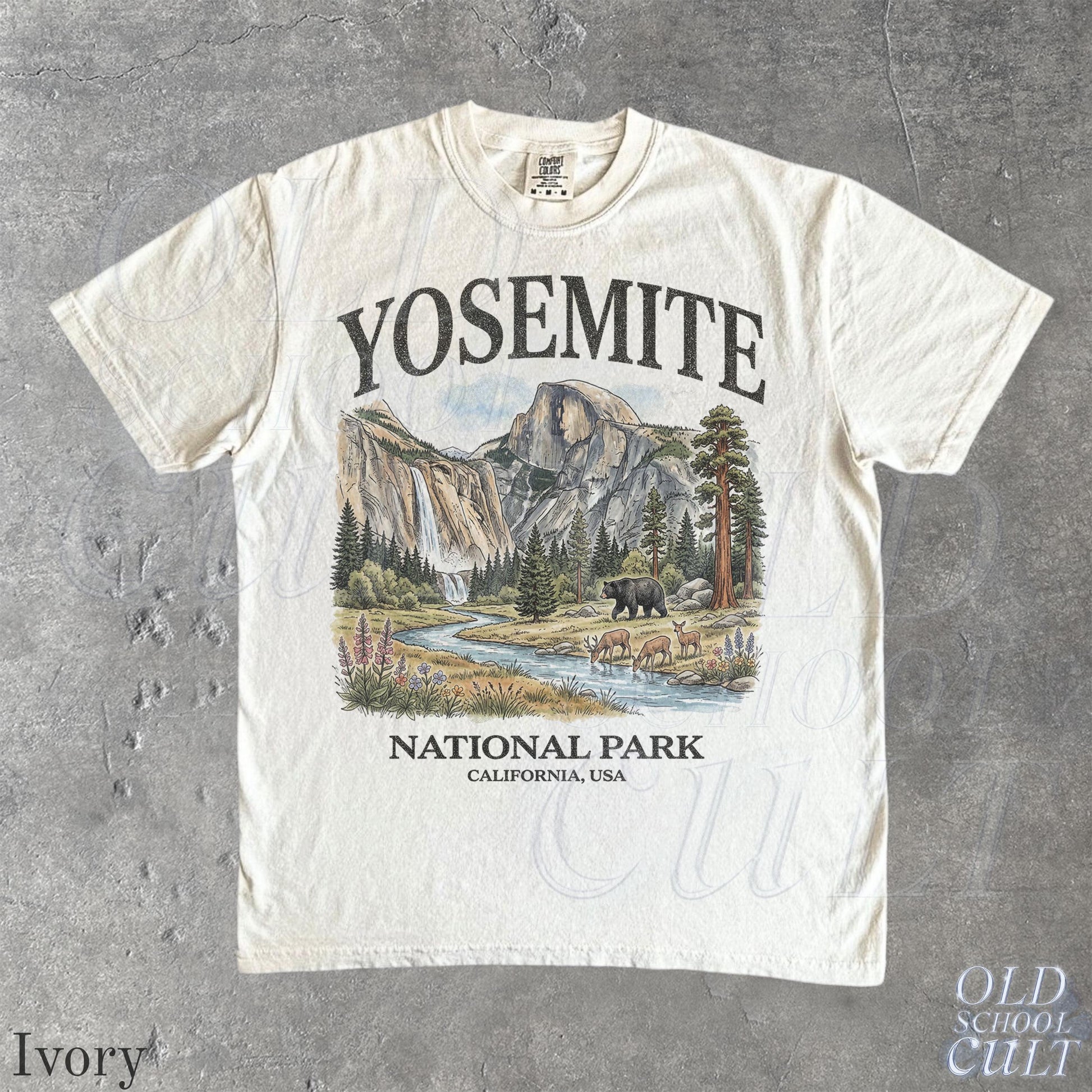 Yosemite National Park Vintage 90s Graphic T-Shirt, Retro Comfort Colors® California Wildlife Bear USA Unisex Tee