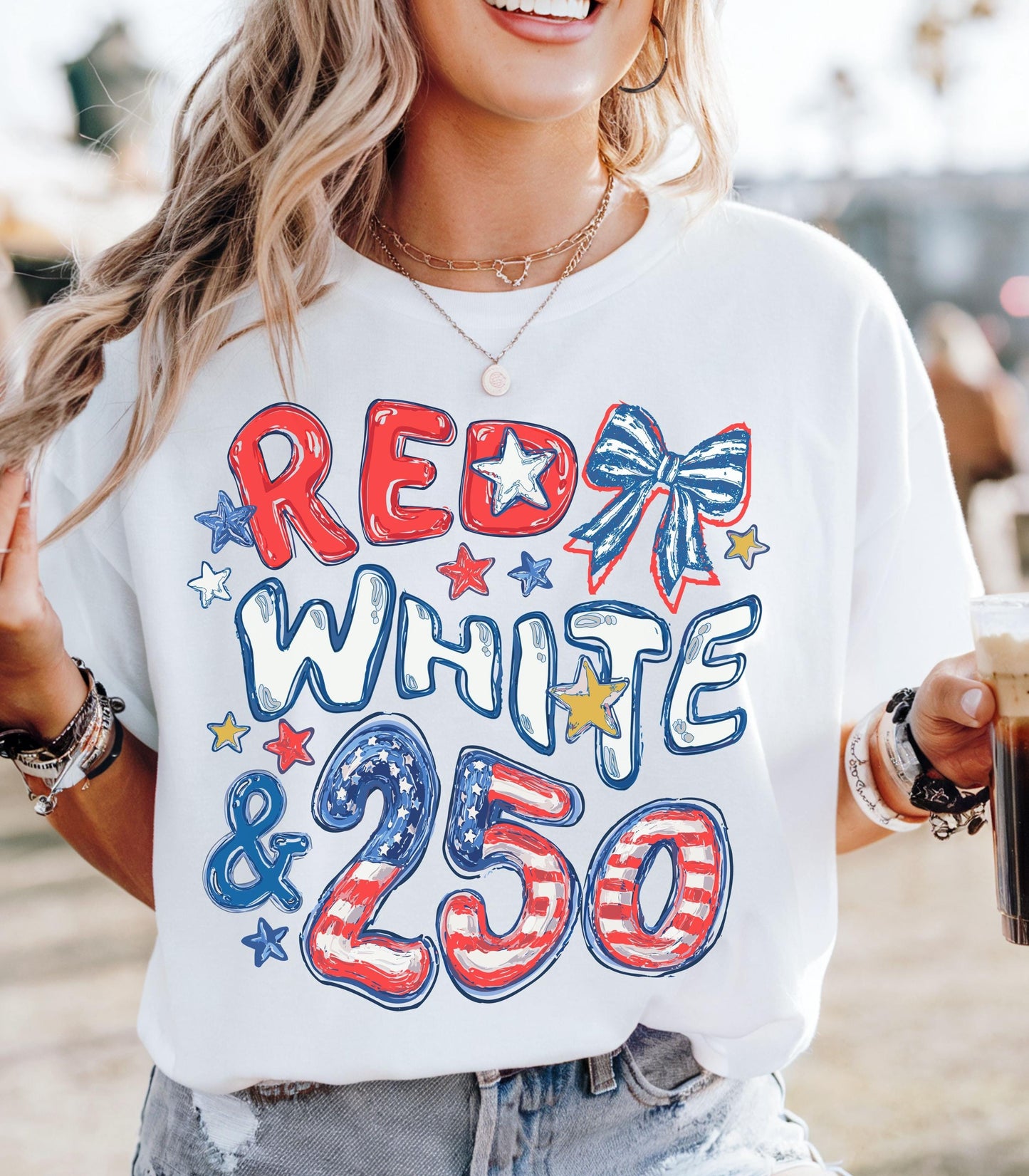 Comfort Colors 250th Anniversary Shirt, Red White and 250 Tee, 4th of July Shirt, Preppy Patriotic Tee, USA America Shirt, Flag Tshirt