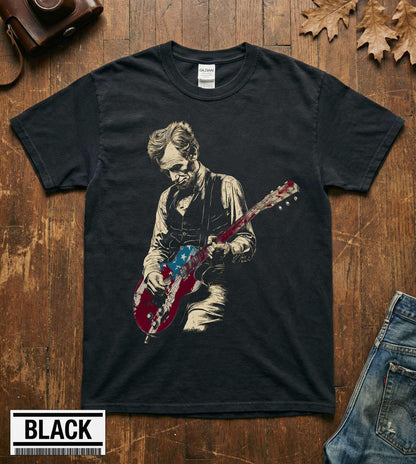 Funny Abe Lincoln Guitar Shirt Abraham Lincoln Vintage History Music Lover Retro Gift Tee