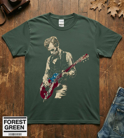 Funny Abe Lincoln Guitar Shirt Abraham Lincoln Vintage History Music Lover Retro Gift Tee