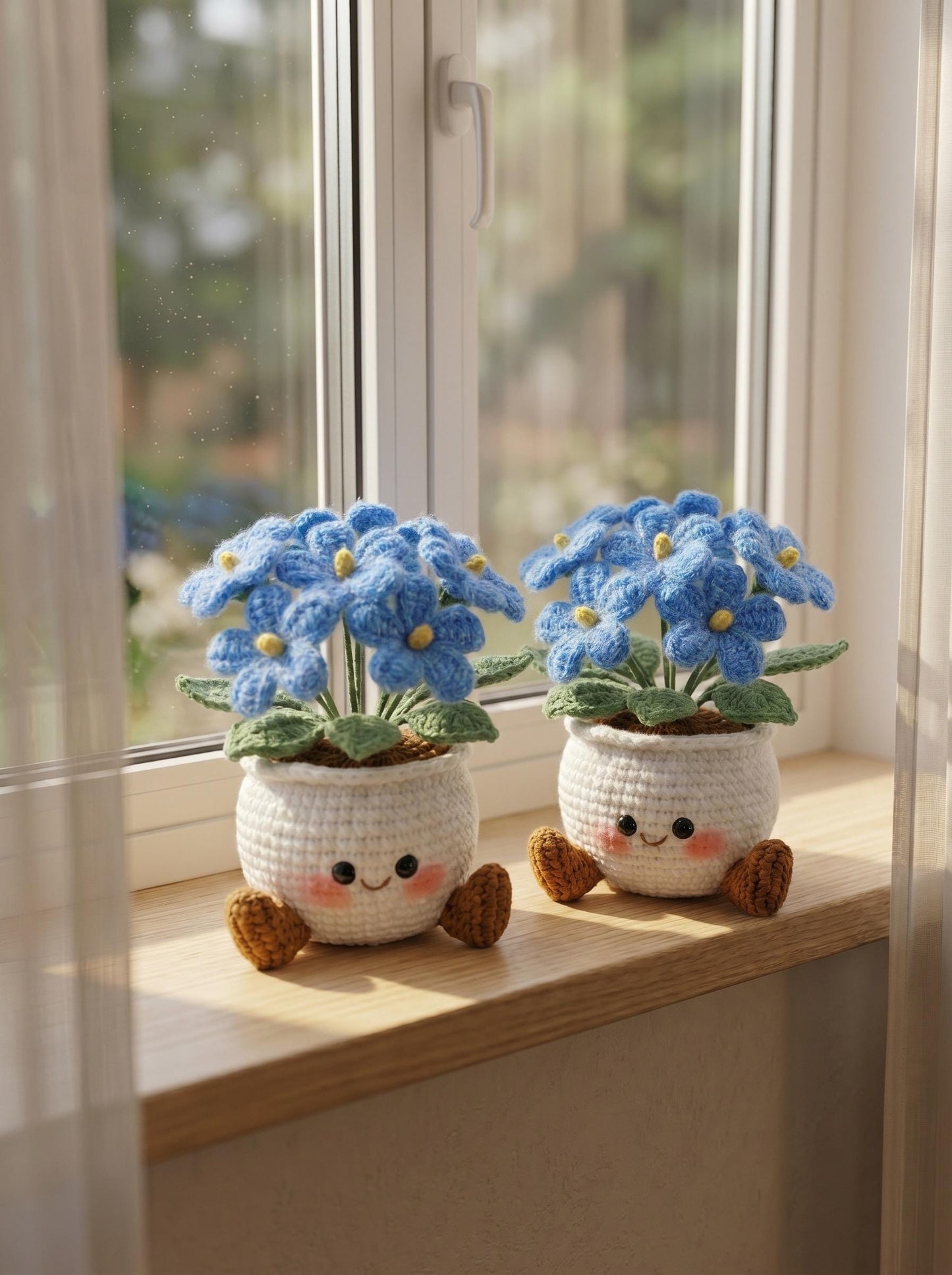 Handmade Crochet Smiling Daisy Flower Pot | Cute Desk - Home Decor | Relaxing Gift for Mom & Girlfriend | Kawaii Flower Gift | Crochet Daisy