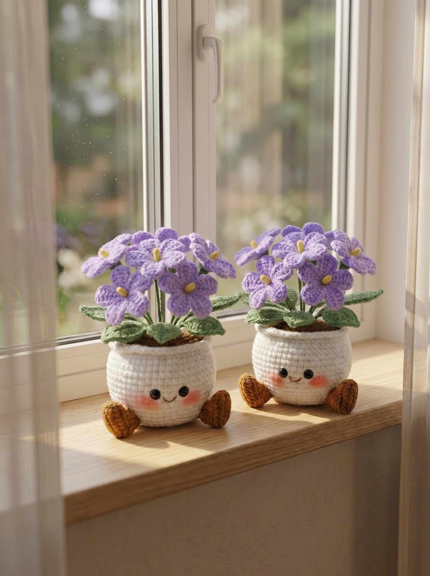 Handmade Crochet Smiling Daisy Flower Pot | Cute Desk - Home Decor | Relaxing Gift for Mom & Girlfriend | Kawaii Flower Gift | Crochet Daisy