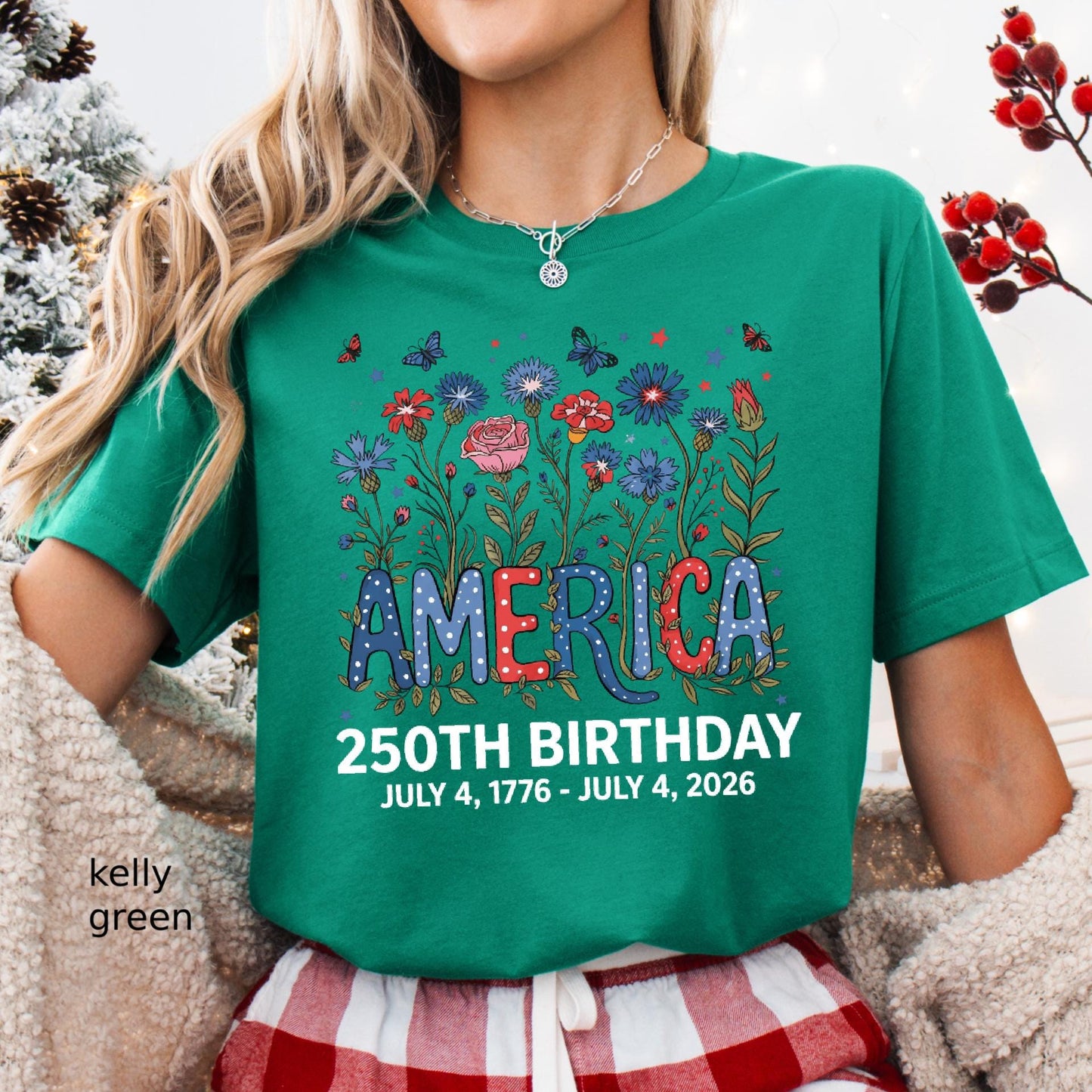 Flower USA Shirt, 250th Anniversary Shirt, 4th of July Gift, Independence Day T-Shirt, Patriotic USA Shirt, America Floral Birthday Tee