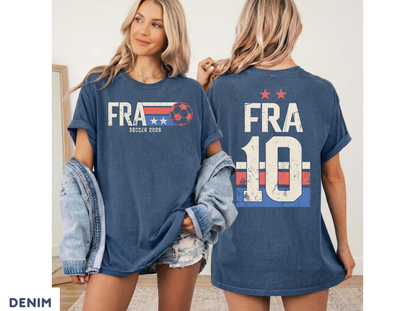 France Soccer Shirt Comfort Colors Retro Football Match Tee 2026 Fan Top Number 10