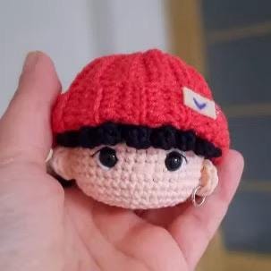 Kpop Band Crochet Doll Keychain Handmade Amigurumi Kpop Plush Mini Dolls Cute Members Gift Fanmade Keyring Accessories