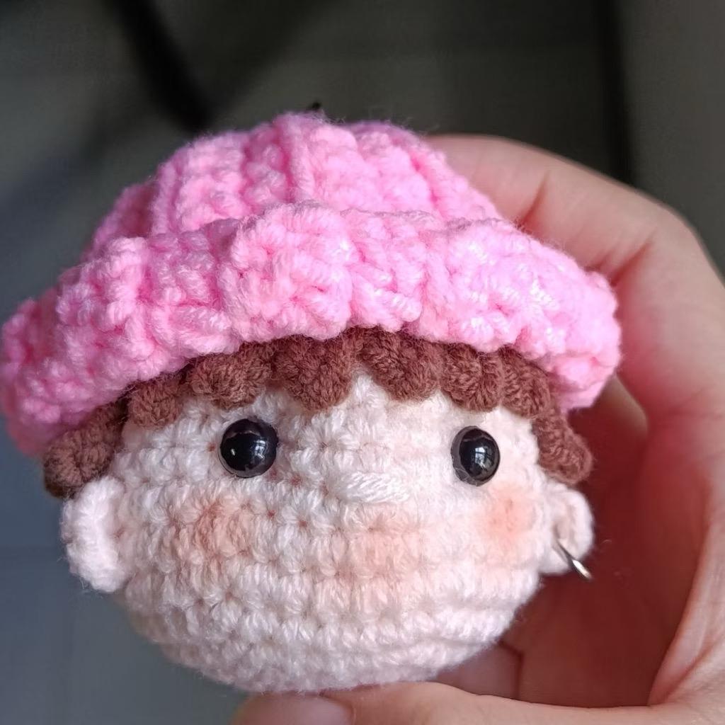Kpop Band Crochet Doll Keychain Handmade Amigurumi Kpop Plush Mini Dolls Cute Members Gift Fanmade Keyring Accessories