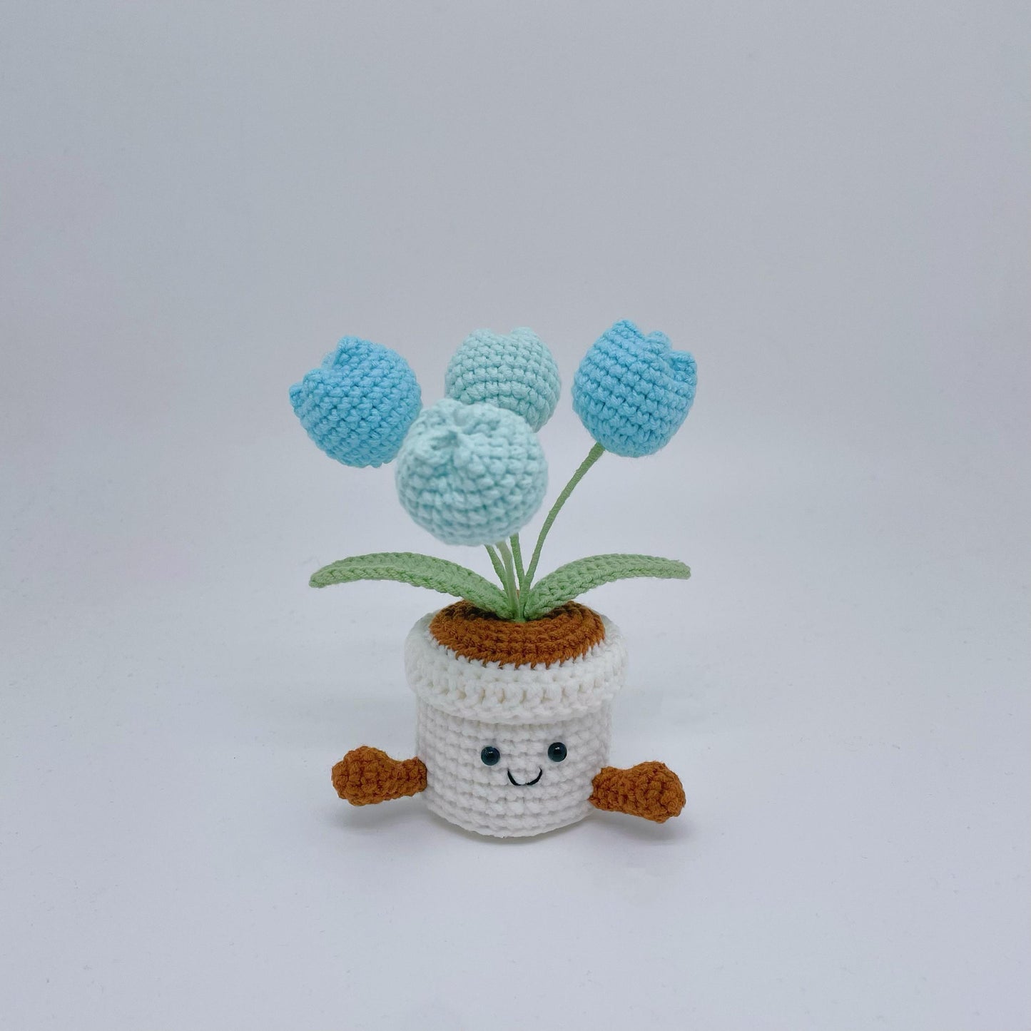 Crochet Tulip Flowers in Pot,Knit Rose,Plant Pot Gifts for Birthday,Anniversary,Congratulations Gifts,Office Desktop,Room Decoration