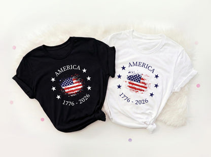 America 1776 2026 Shirt, USA 250th Anniversary Tee, Patriotic Fourth Of July Gift, Stars Stripes 250 Years Freedom T-shirt