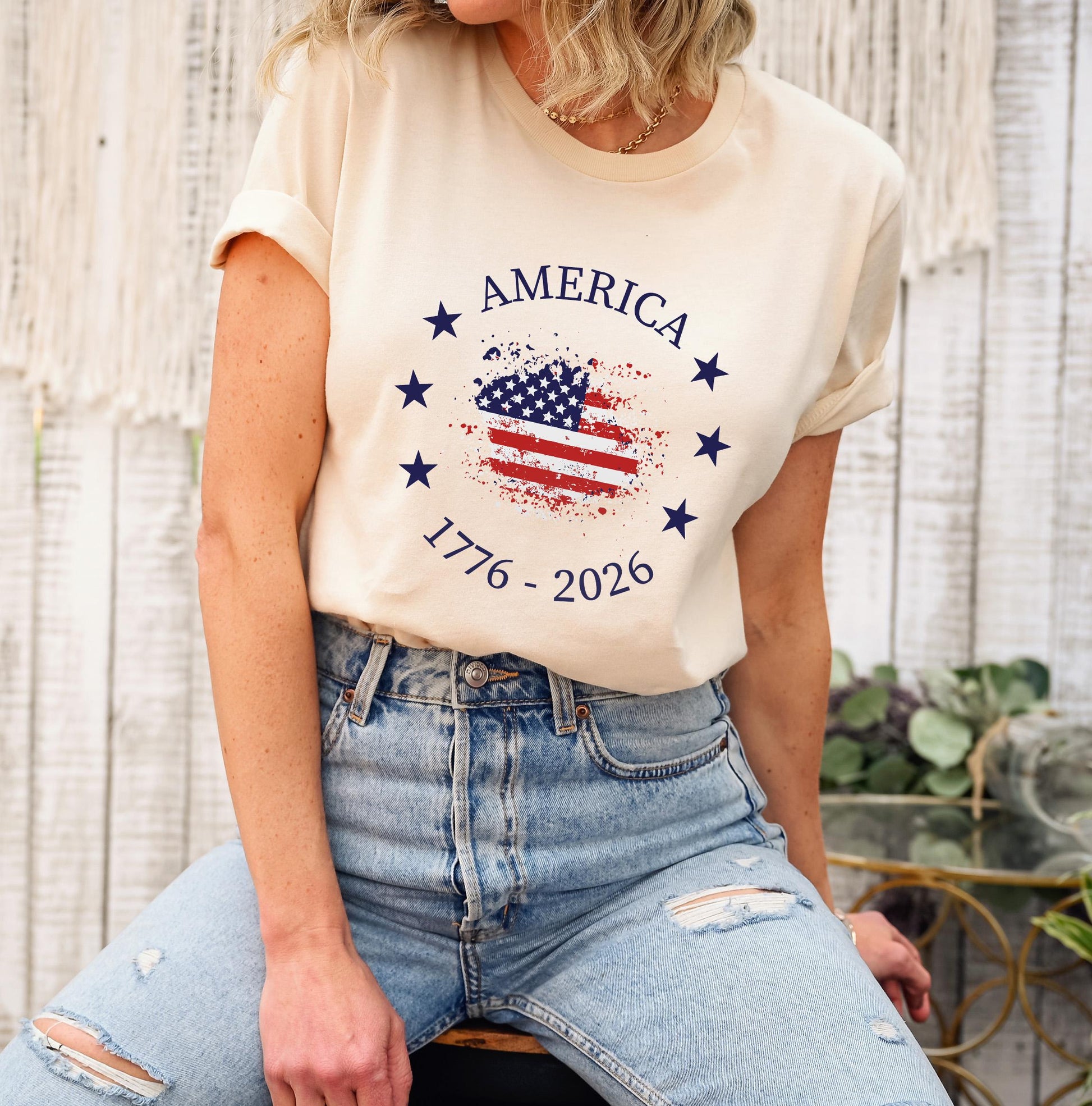 America 1776 2026 Shirt, USA 250th Anniversary Tee, Patriotic Fourth Of July Gift, Stars Stripes 250 Years Freedom T-shirt
